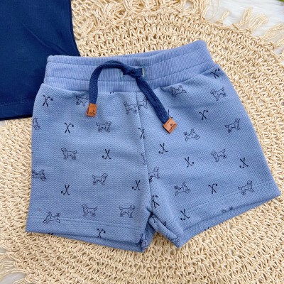 Conj. Camiseta Gola Polo Golf Country Club e Bermuda - Marinho e Azul Jeans